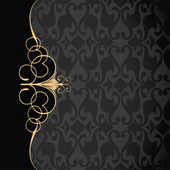 Elegant Gold Filigree Frame with intricate patterns background