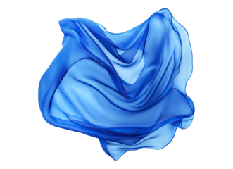 Blue flying fabric