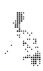 Abstract map of the Philippines showing the country with a pattern of black squares