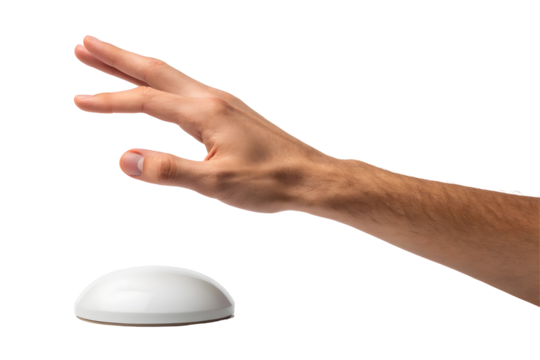 Hand Preparing to Push a White Notification Button.