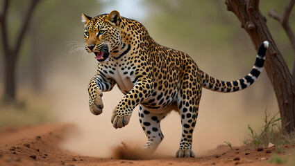 Obraz premium leopard in the tree