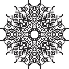easy mandala design with clean lines for coloring book, tattoo and henna design, creative mandala art, mandala design for adults coloring book