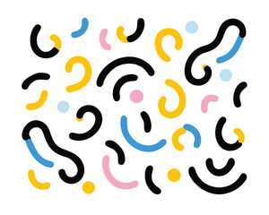 Seamless Abstract Line Doodle Pattern – Fluid  Minimalist Strokes