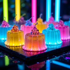 Neon Dessert Glow,ai generated