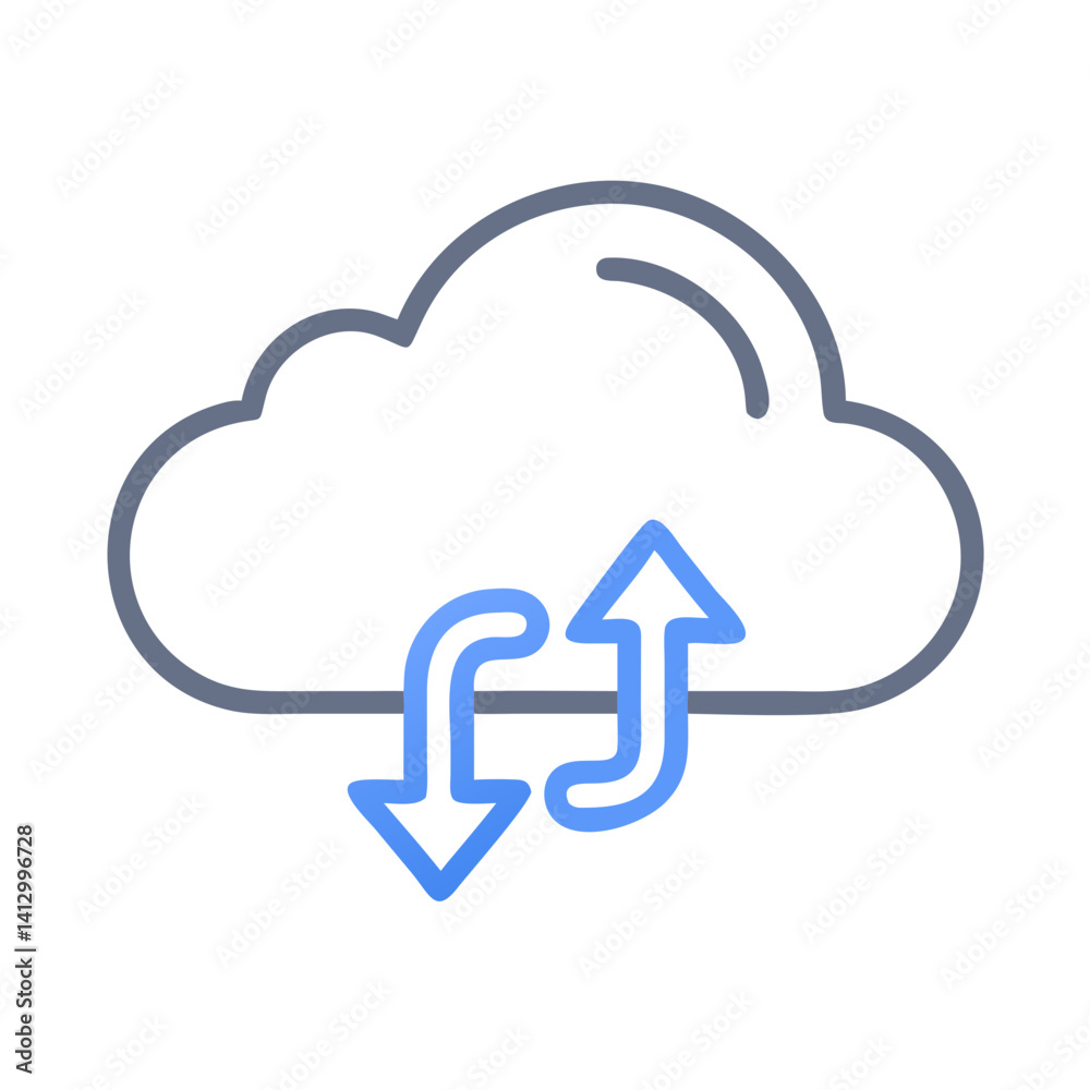Poster Cloud Upload Icon Representing Data Synchronisation