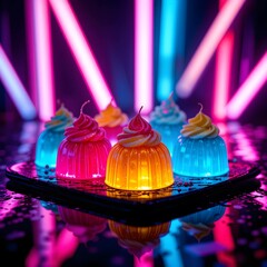 Neon Dessert Glow,ai generated