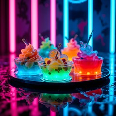 Neon Dessert Glow,ai generated