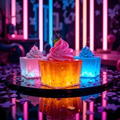 Neon Dessert Glow,ai generated