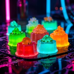 Neon Dessert Glow,ai generated