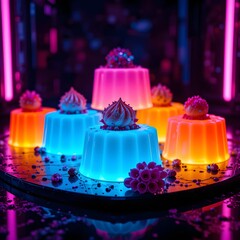 Neon Dessert Glow,ai generated