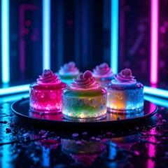 Neon Dessert Glow,ai generated