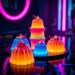 Neon Dessert Glow,ai generated