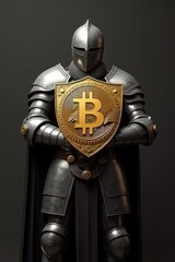 Armored Bitcoin Shield Knight
