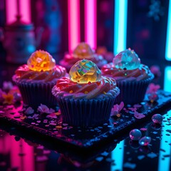 Neon Dessert Glow,ai generated