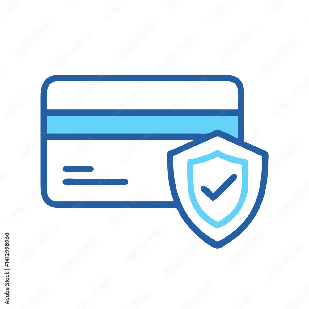 Poster Credit Card with Checkmark Icon Representing Verification