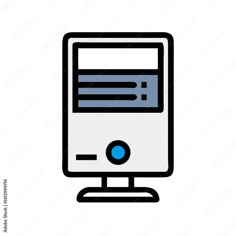 Aufkleber desktop tower icon representing a personal computer