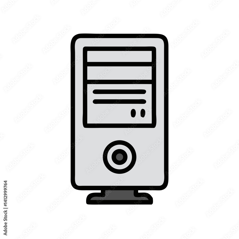 Aufkleber Desktop Tower Icon Representing a Personal Computer