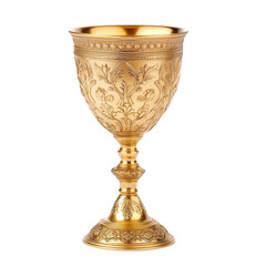 Golden trophy cup celebration isolated image studio close-up achievement concept