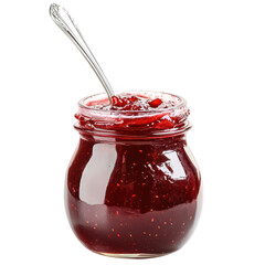 Homemade strawberry jam jar with spoon food photography kitchen environment