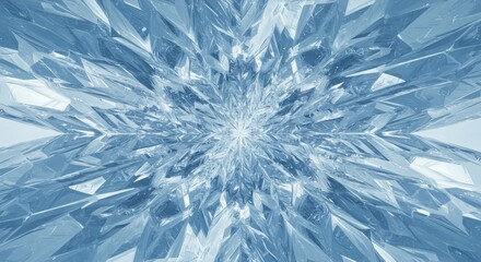 Frozen Crystal Tunnel - Abstract of a icy blue crystal tunnel, radiating outwards from the center. Perfect for backgrounds or winter themes