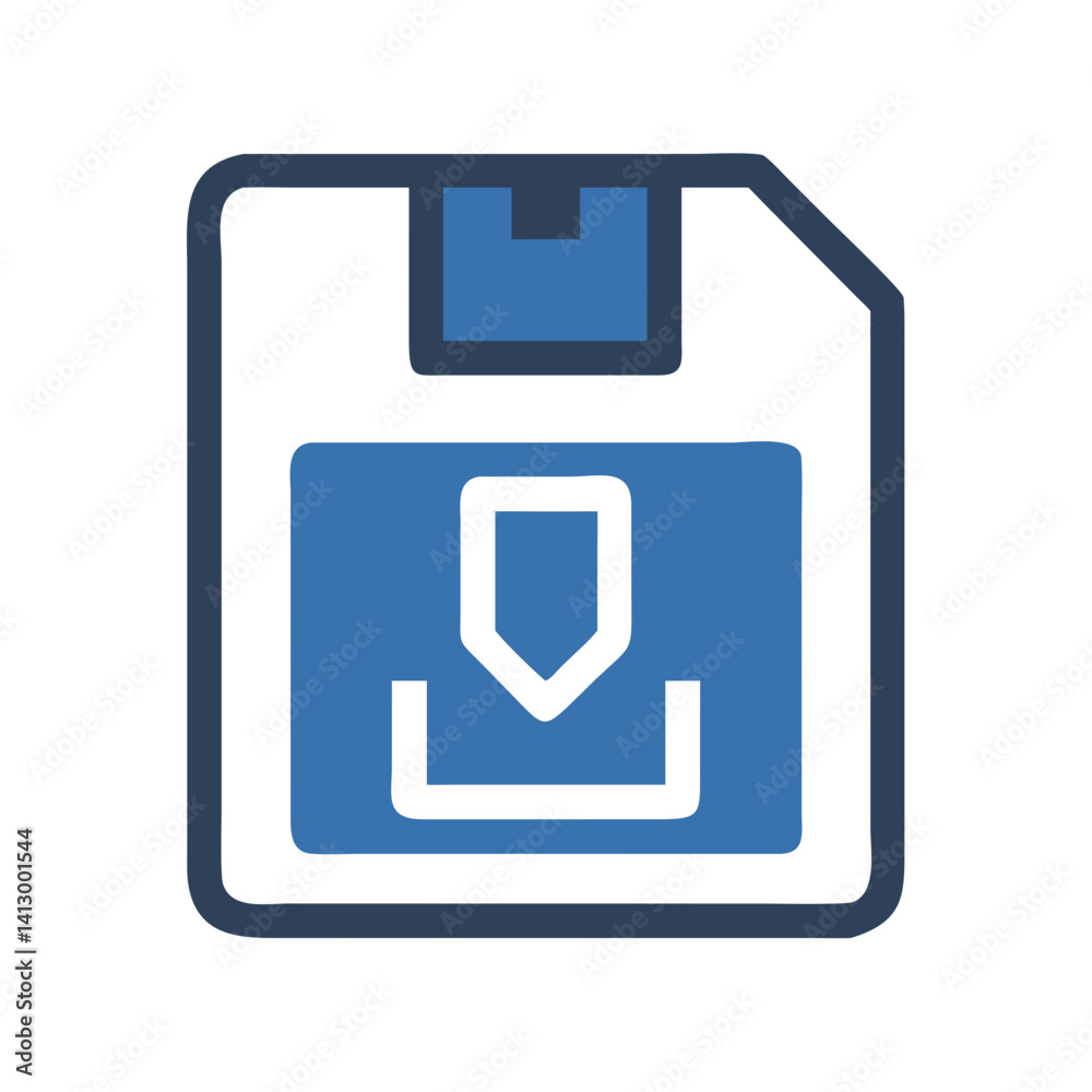 Poster Download Button Icon Representing File Save Action
