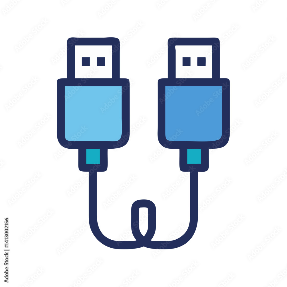 Aufkleber dual usb cable icon representing data and charging function