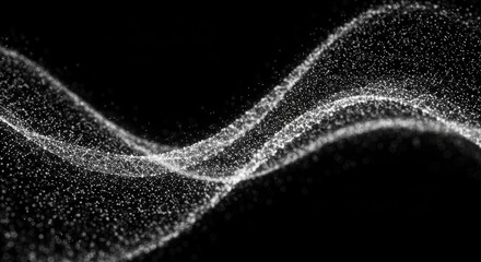 Glowing Wave with Connected Dots - Abstract wave, glowing particles, connection, technology, futuristic design. Symbolizes innovation, network, data flow, connectivity, and progress