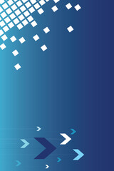 blue abstract background with a group of arrows pointing forward