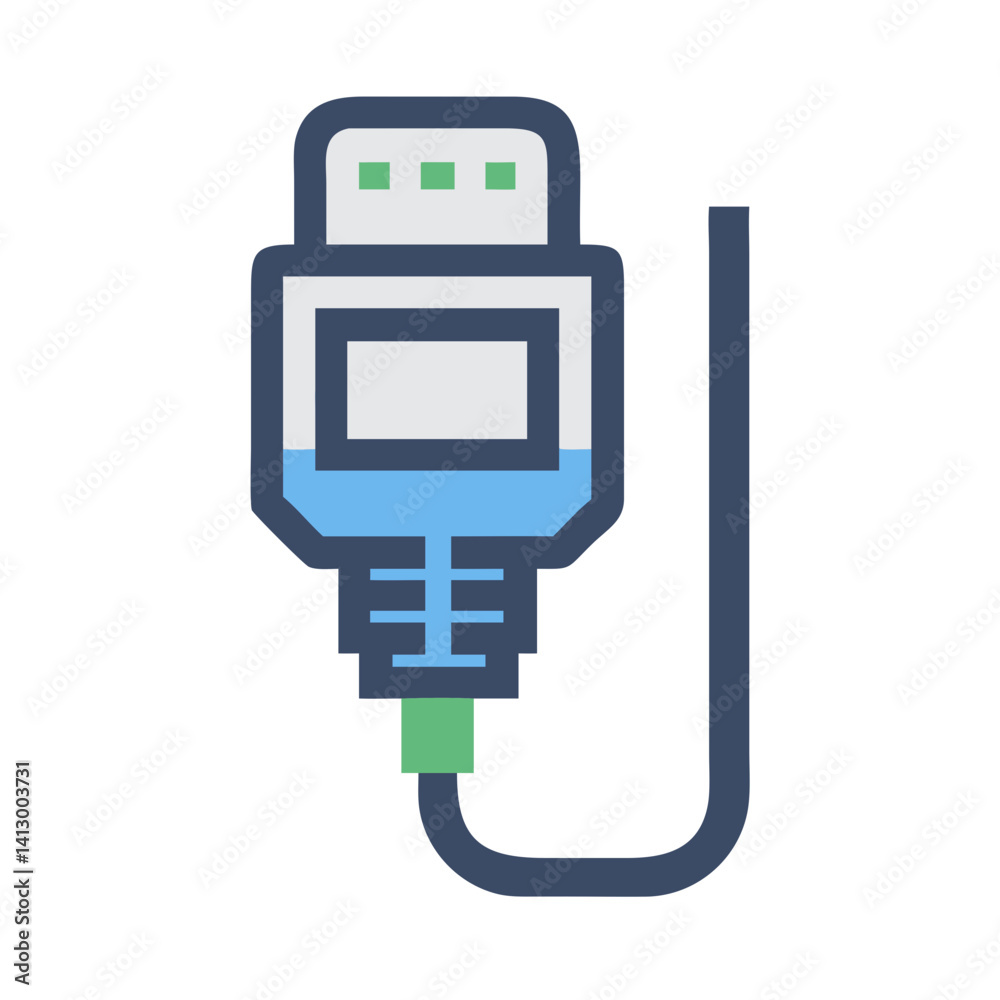 Poster ethernet cable icon representing wired network