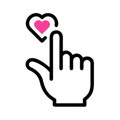 Fototapeta premium Finger with Heart Icon Representing Expressed Affection
