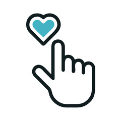 Obraz premium Finger with Heart Icon Representing Expressed Affection