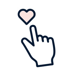 Obraz premium Finger with Heart Icon Representing Expressed Affection