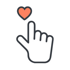 Fototapeta premium Finger with Heart Icon Representing Expressed Affection