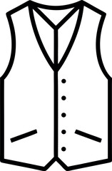 Man waistcoat out line icon