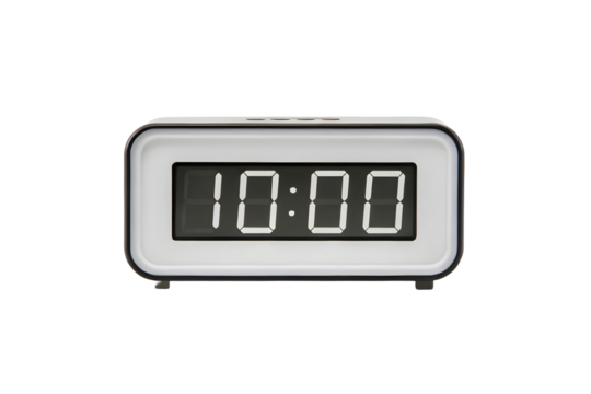 Electronic Alarm Clock Showing Time Readout on Display.