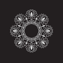 easy mandala design with clean lines for coloring book, tattoo and henna design, creative mandala art, mandala design for adults coloring book