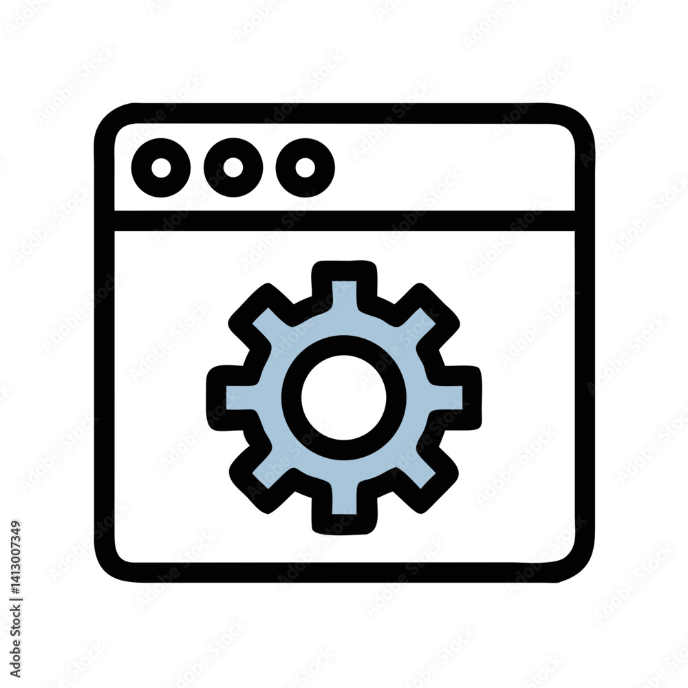 Aufkleber gear settings icon representing configuration panel
