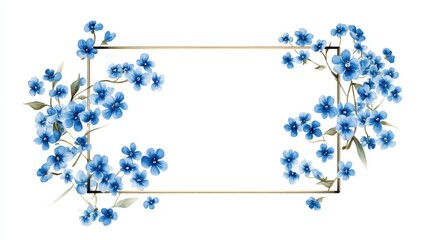 Forget-Me-Nots Frame: Delicate watercolor forget-me-not flowers create a charming frame, perfect for invitations, announcements, or adding a touch of floral elegance to your design projects.