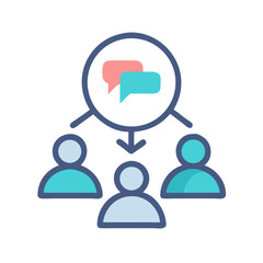 Group Collaboration Icon Representing Team Feedback