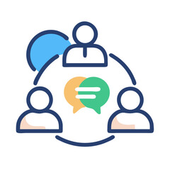 Group Collaboration Icon Representing Team Feedback