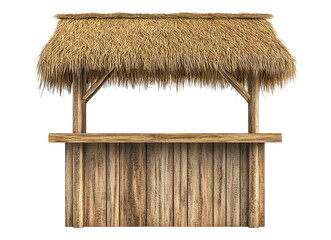 outdoor counter with a thatched roof