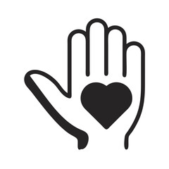 Fototapeta premium Hand with Heart Icon Representing a Kind Gesture