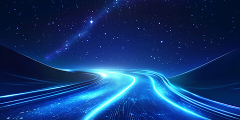 Obraz premium Blue night sky with bright stars