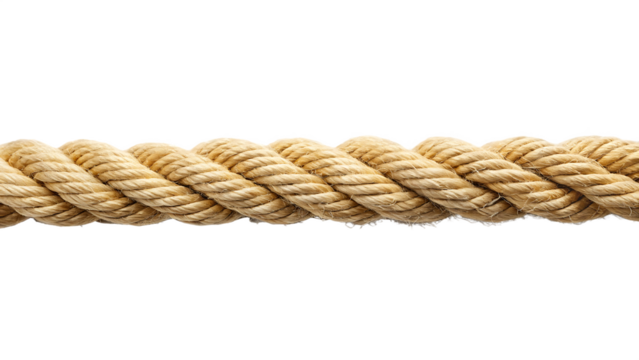 Straight rope isolated on white background