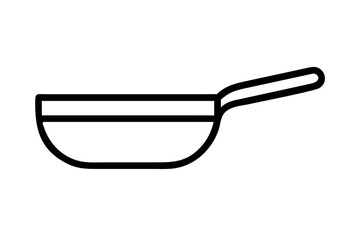 Minimalist Line Art of Frying Pan – Kitchen & Cooking SVG Icon

