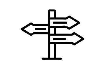 Future, Present, and Past Road Sign Arrows – Time Concept SVG Illustration

