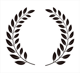 Obraz premium Decorative black Laurel wreath Circle vector design on white background