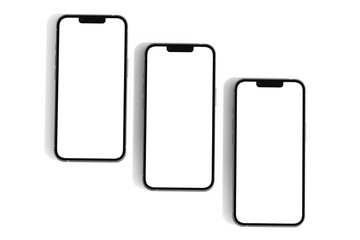 Mockup / template. Smartphone with blank screens for your design isolated on white background.