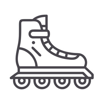 Inline Skate Icon &ndash; Rollerblading Equipment and Sport Symbol