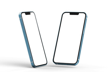 Mockup / template. Smartphone with blank screens for your design isolated on white background.